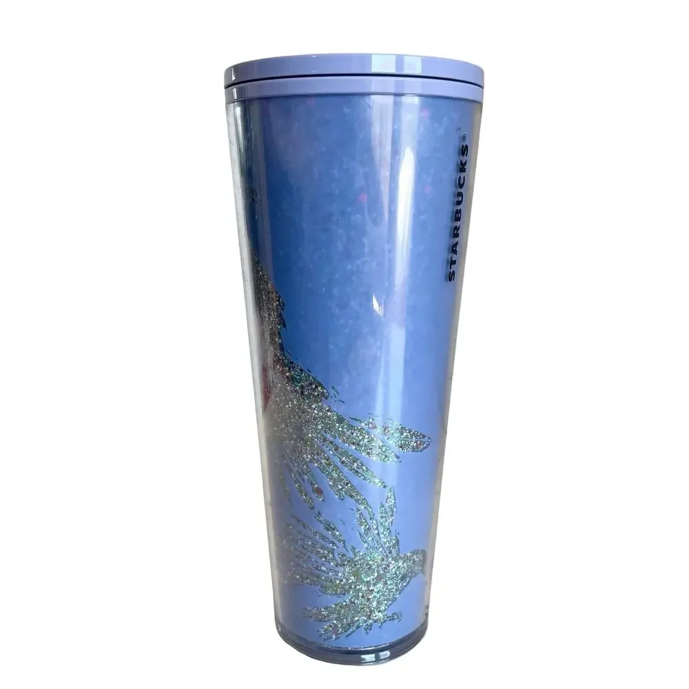 Starbuck 2022 Glitter Raven Halloween Lilac Purple Venti 24 Oz Cold Cup Tumbler